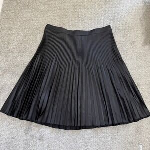 Universal Standard Cybele Black Pleated Midi Skirt 22-24 Minimal Elegant Classic